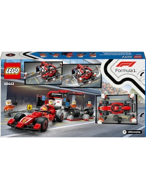 Lego City Parada en Boxes de F1 y Equipo de Mecánicos con Coche Ferrari 60443
