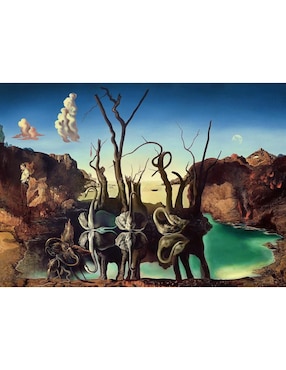 Rompecabezas Artistas Modernos Cisnes reflejando elefantes Salvador Dalí Ravensburger 1000 piezas