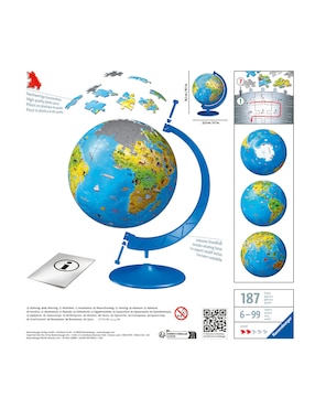 Rompecabezas Globo terraqueo Ravensburger 180 piezas