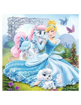 Set de rompecabezas Disney Princess Bella, Cenicienta y Rapunzel Ravensburger 147 piezas
