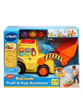 Pop-A-Balls Push & Pop Bulldozer Vtech juego didáctico infantil unisex