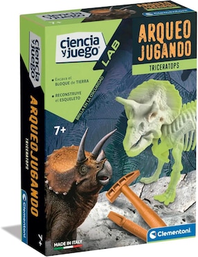 Arqueojugando Triceratops Fosforescente Clementoni Juego Y Ciencia Lab