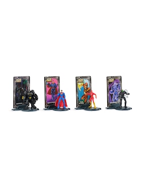 Set figuras acción articulada DC Metal Force Brainiac,Batman,Superman y The Flash collectors Dc Comics