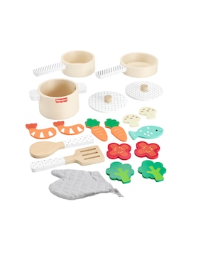 Juego De Ollas Y Sartenes De Madera Fisher Price juego armable infantil unisex