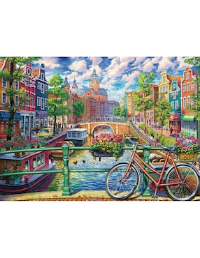 Rompecabezas Amsterdam Canal de Ámsterdam Cobble Hill 1000 piezas