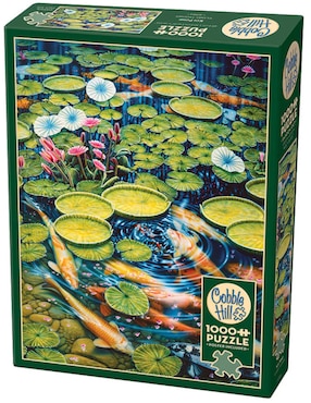 Rompecabezas Peces Estanque Koi Cobble Hill 1000 piezas