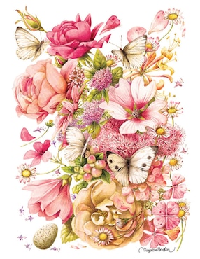Rompecabezas Flores Ramo de Flores Y Mariposas Marjolein Bastin Cobble Hill 1000 piezas