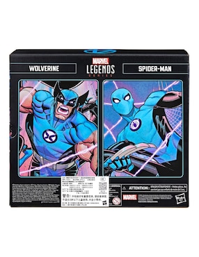 Set figuras acción articuladas Fantastic 4 Wolverine y Spider-Man Collectors Marvel