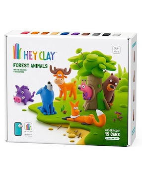 Set arcilla para moldear animales bosque hey clay