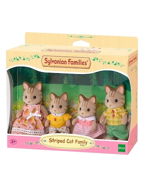Set muñecas Sylvanian Families Striped Cat Family