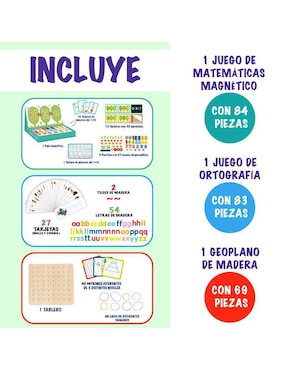 Juguetes Educativos: Matemáticas, Abecedario Y Geoplano Magicamente juego armable infantil unisex