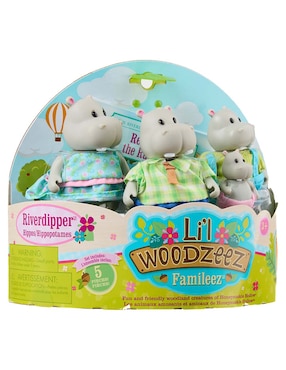 Set muñecas Woodzeez Familia Hipopotamo