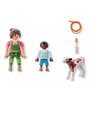 Playmobil Granjero con ternero 71803