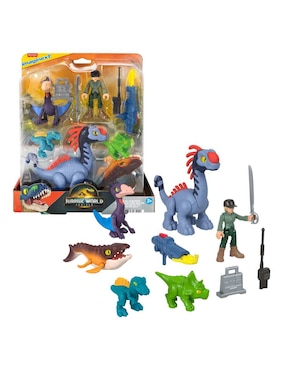 Set figuras acción articulada Jurassic World Imaginext