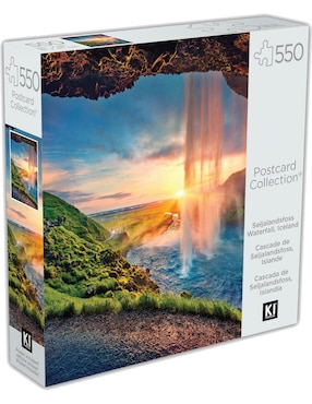 Rompecabezas Cascada Seljalandsfoss Islandia Postcard Collection Ki Puzzles 550 piezas