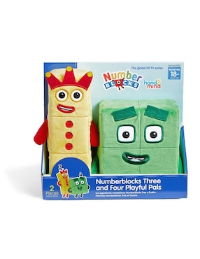 Peluche de amigos juguetones Numberblocks tres y cuatro Learning Resources