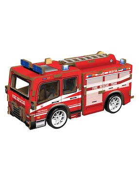 Rompecabezas camion de bomberos 3D mini wooden fire truck puzzle Toy Town 36 piezas