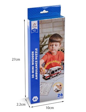 Rompecabezas ambulancia 3D mini wooden ambulance puzzle Toy Town 26 piezas