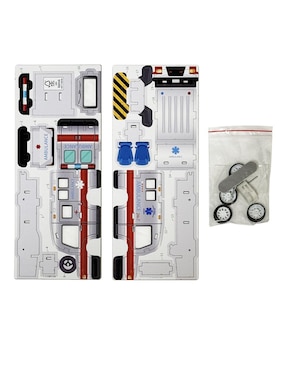 Rompecabezas ambulancia 3D mini wooden ambulance puzzle Toy Town 26 piezas