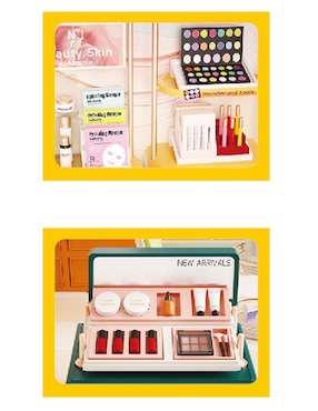 Casa miniatura DIY Assembling Beauty Cosmetics Set Toy Town