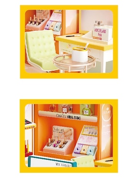 Casa miniatura DIY Assembling Beauty Cosmetics Set Toy Town