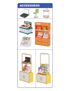 Casa miniatura DIY Assembling Beauty Cosmetics Set Toy Town