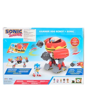 Figura de acción Sonic The Hedgehog Hammer Egg Robot y Sonic Jakks Pacific con movimiento