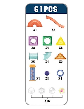 Pingüe Set de bloques de construcción magnéticos 3 3D hd130a