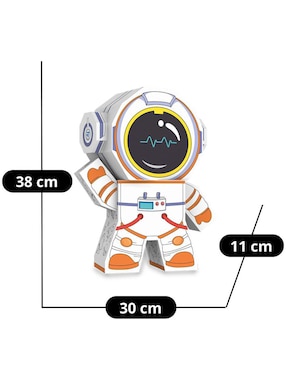 Figura armable de cartón para pintar, astronauta. Diy doodle Pingüe