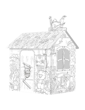 Casa de juguete para armar y pintar, casa de la jungla Pingüe