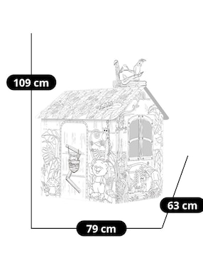 Casa de juguete para armar y pintar, casa de la jungla Pingüe