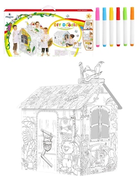 Casa de juguete para armar y pintar, casa de la jungla Pingüe