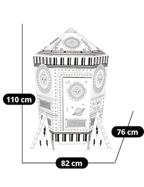 Casa de juguete para armar y pintar, cohete espacial Pingüe