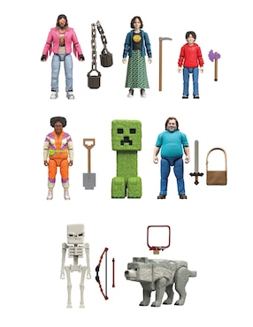 Set figuras acción articulada Minecraft Movie limitada Minecraft articulado