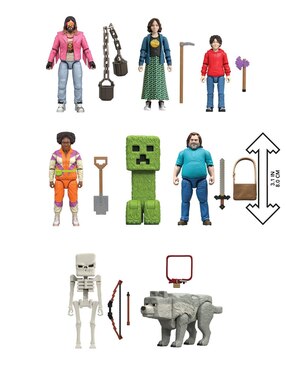 Set figuras acción articulada Minecraft Movie limitada Minecraft articulado
