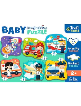 Rompecabezas progresivo infantil Profesiones y Transportes Trefl 22 piezas