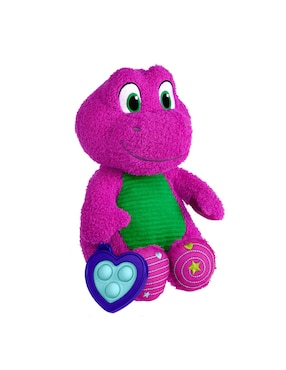 Peluche de Barney dinosaurio Mattel sensorial de 33 cm