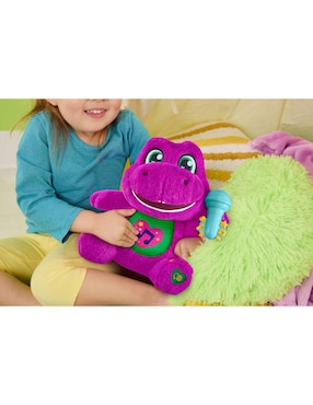 Peluche de Barney dinosaurio Mattel que canta de 26.98 cm