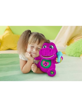 Peluche de Barney dinosaurio Mattel que canta de 26.98 cm