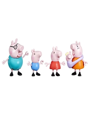 Set de figura de colección articulada Papá cerdito, Mamá cerdita, George, Peppa y la bebé Evie Peppa Pig