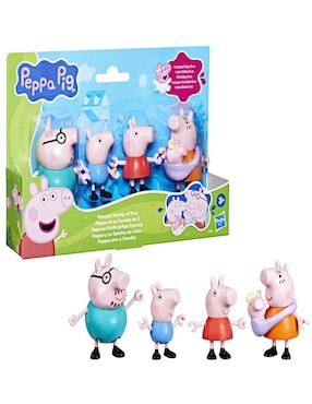 Set de figura de colección articulada Papá cerdito, Mamá cerdita, George, Peppa y la bebé Evie Peppa Pig