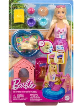 Set muñecas Barbie Barbie Fiesta en la Piscina con Perritos
