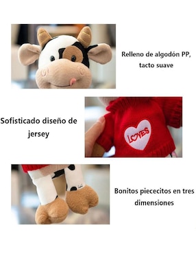 Peluche de vaca Lab.G hecho a mano de 30 cm