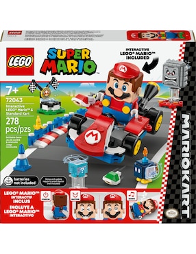 Super Mario Lego Mario Kart  Lego Mario Interactivo y Kart Estándar 72043 Super Mario