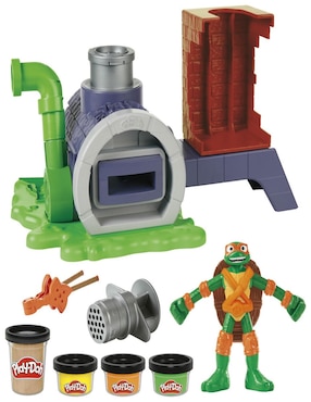 Set figuras acción Tortujas Ninjas Adoloescentes Mutantes Horno Lanza pizzas Play Doh