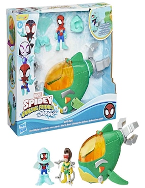 Set figuras de juguete articulada Spidey And His Amazing Friends Water-Webs Dock Ock - Submarino Doc Ock Marvel