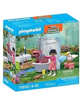 Playmobil Animal & Friends Divertido baño de animales 71950