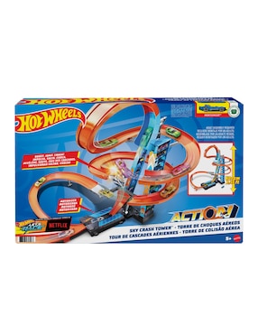 Pista armable Hot Wheels Torre de choque aéreo