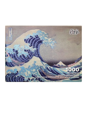 Rompecabezas La gran ola de Hokusai metalizado Flink 1000 piezas