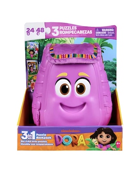 Set rompecabezas Dora la exploradora mochila 3 en 1 Spin Master 4 piezas